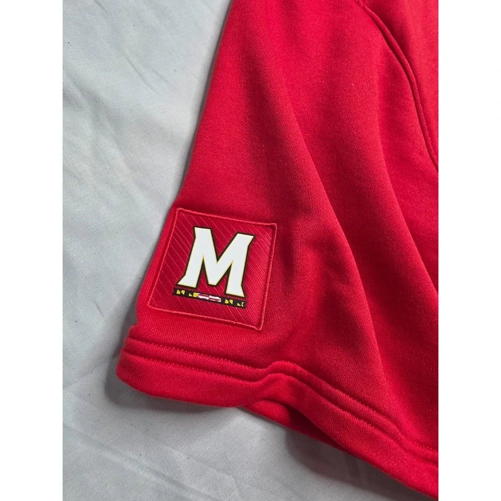 Under Armour Maryland Terrapins Basketball Jacket Men 2XL Red Quarter Zip Hooded
